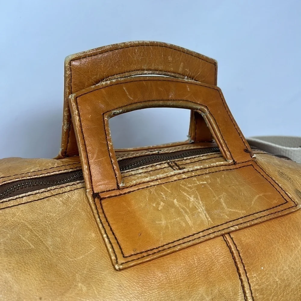 Vintage 16” Belting Leather Zip Duffel Bag